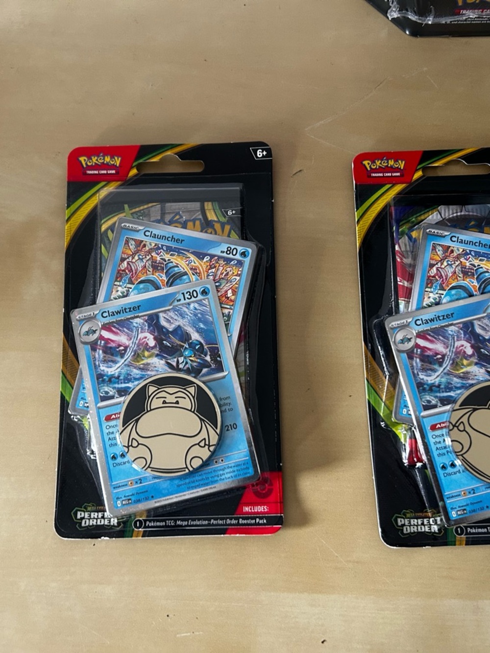 2 packs of Rare Pokemon Trading‎ Card Pack with Blue Accents with Snorlax pin
